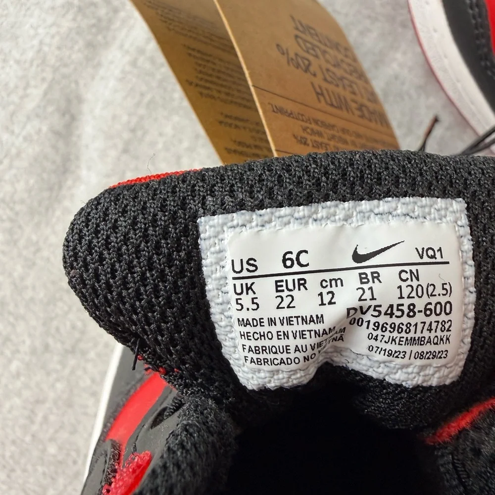 Nike Kids Court‎ Borough Low Recraft University Red and Black Sneakers